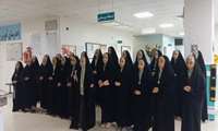  حضور امام جمعه محترم شهرستان و اعضای ستاد نماز جمعه،مهندس یوسفی مدیر بیمارستان، و دختران فاطمی در بیمارستان امام حسن مجتبی علیه السلام  